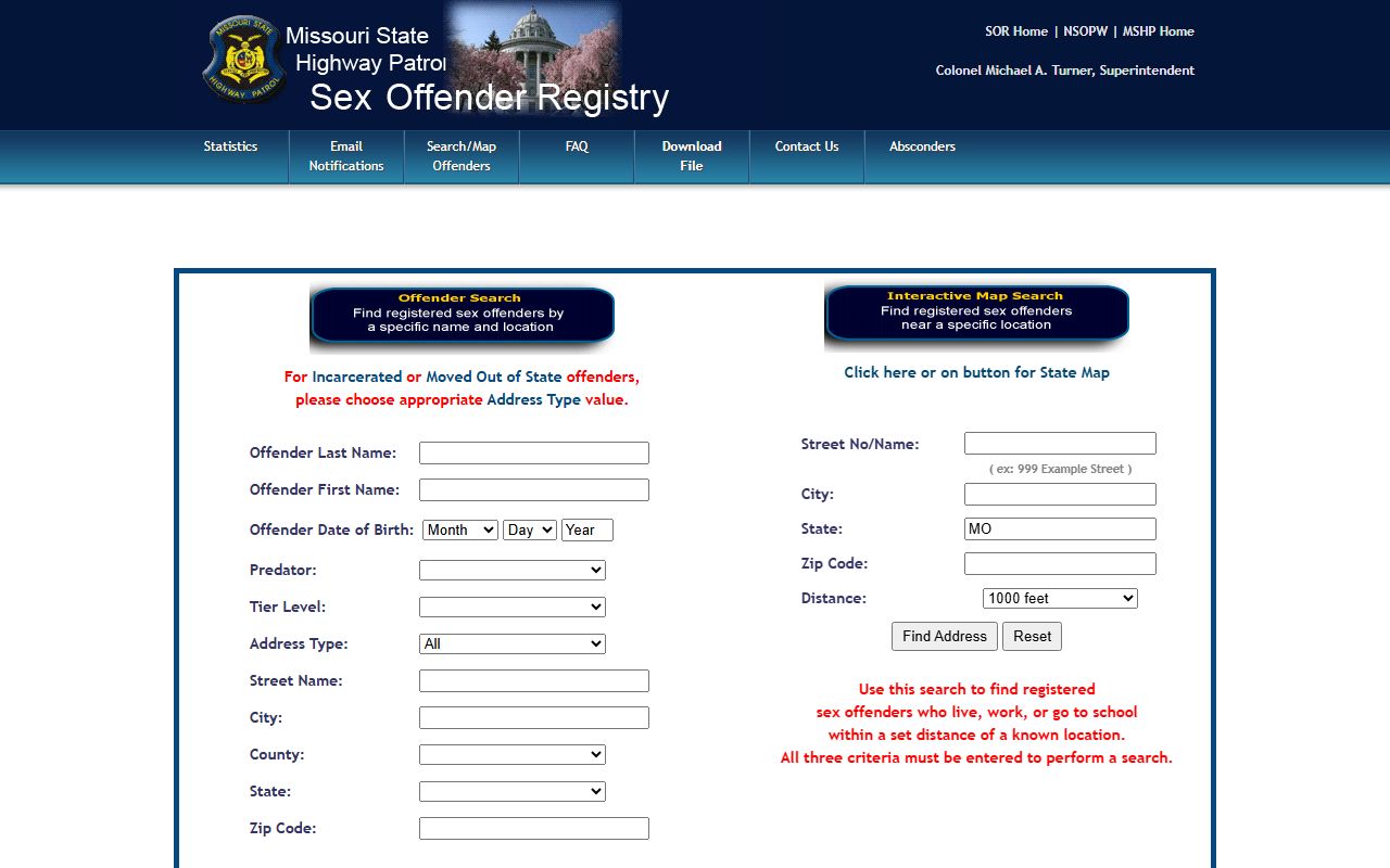 Pettis County inmate records and Missouri sex offender registry source