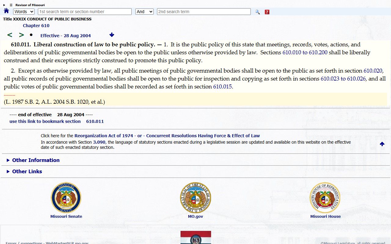Pettis County court records Missouri Sunshine Law access