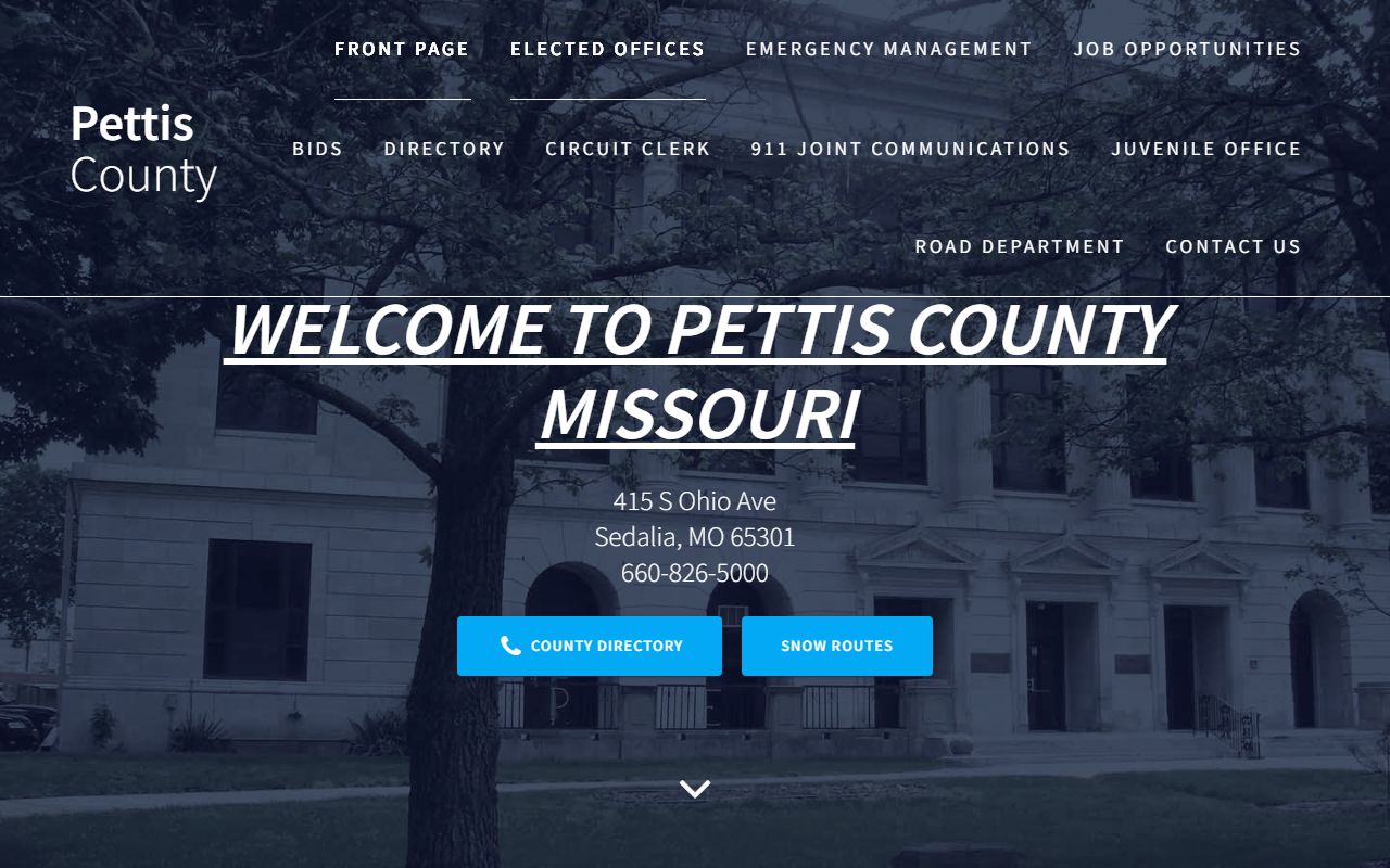Pettis County court records official county homepage
