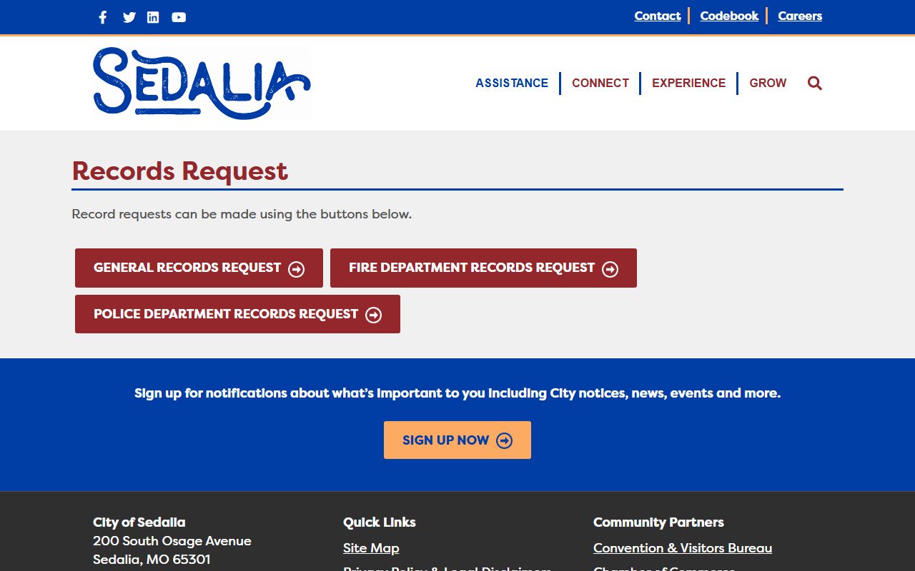 Pettis County traffic court records Sedalia records request page