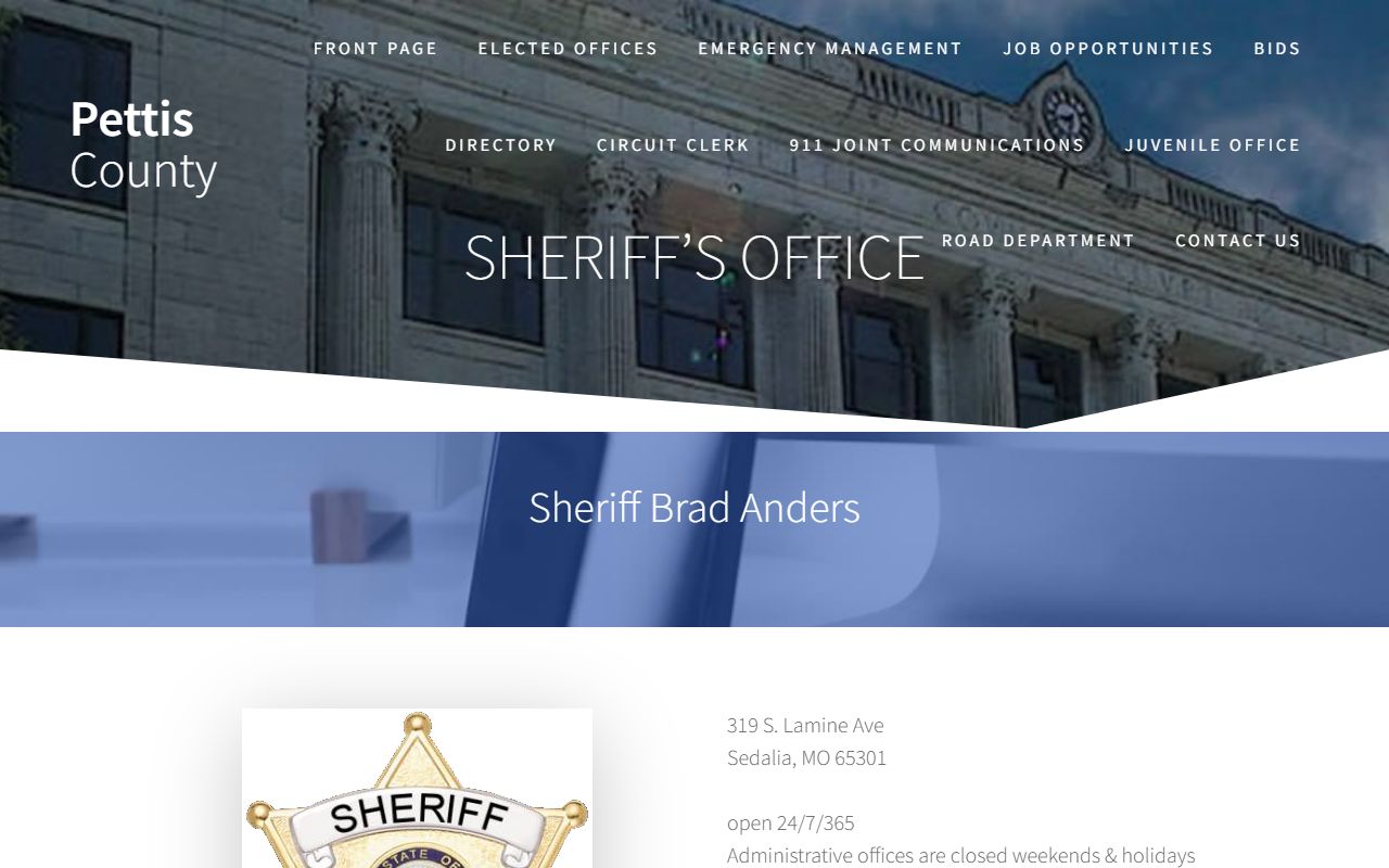 Pettis County warrant search and Sheriff's Office source